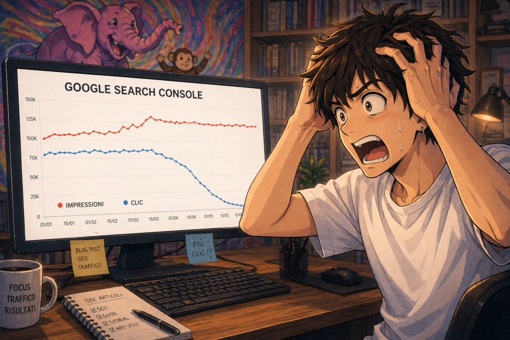 Ragazzo impazzisce per crollo CTR con Google AI Overviews