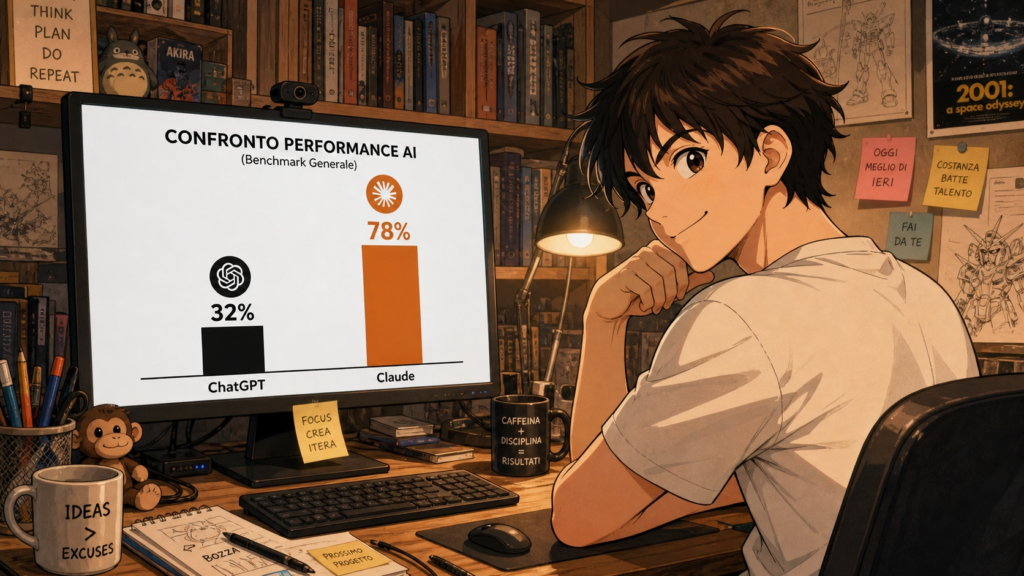 Grafico che mostra Claude di Anthropic con valutazione superiore a ChatGPT di OpenAI nel 2026